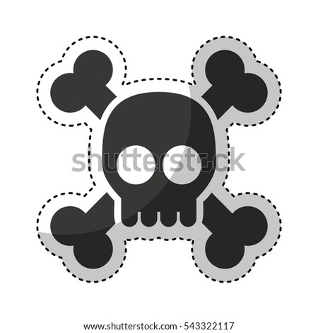 Hacker skull alert isolated icon vector illustration design