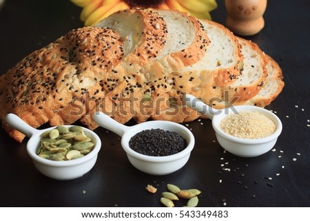 Whole wheat bread and sesame