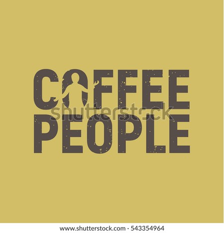 Coffee for people abstract logo shop with a man in the letter art