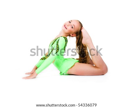 Little ballet dancer isolated on a white background