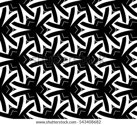 Stylish textile print with geometric ethnic design. Black and white fabric background.Vector seamless pattern.