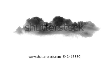 Single black cloud isolated on white background and texture. Ink spot or cigarette smoke cloud, Rorschach test Royalty-Free Stock Photo #543413830