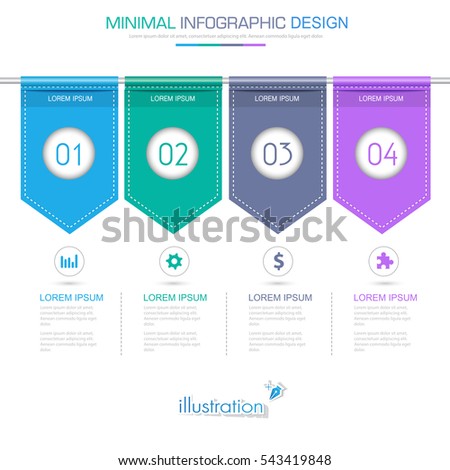 Business  infographic  template  the concept is circle option step with  full color icon can be used for diagram  infograph  chart  business presentation or web , Vector design element  illustration