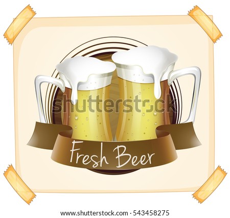 Poster advertising fresh beer illustration