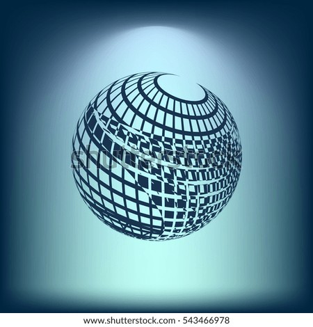 Wire-frame Design Element. Sphere stock vector illustration