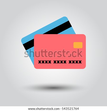 Credit card. Single flat icon on white background. Vector illustration.