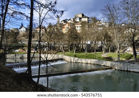 River Pliva in Jajce, Bosnia and Herzegovina