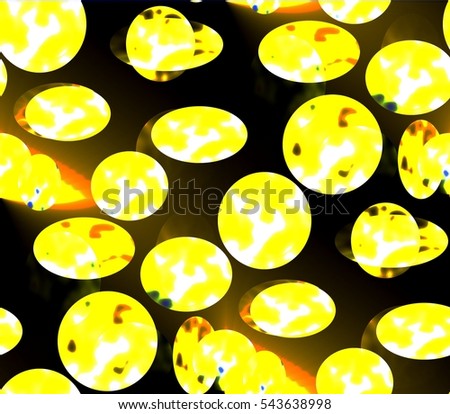 Seamless abstract background balls on balls and circle dark yellow and brown on a yellow and brown, dark, orange background close