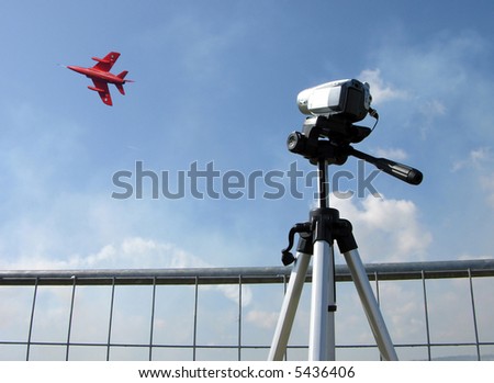Camcorder being used at an  air show