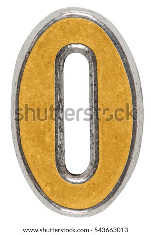 Metal numeral 0 zero, isolated on white background