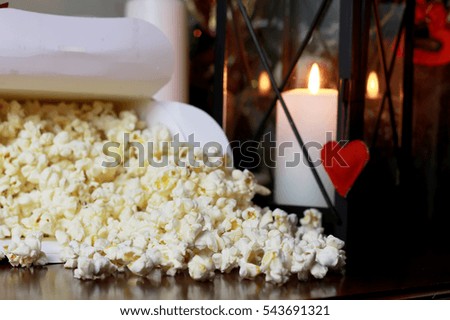 popcorn stack with heart shape