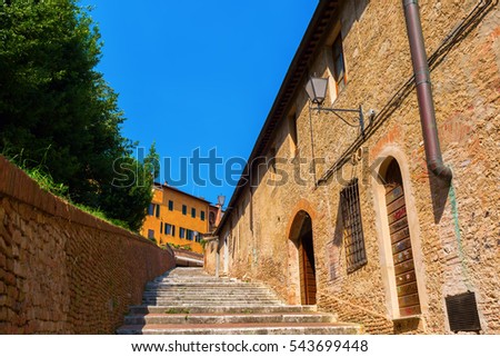 picture of steep stairs in Siena, Tuscany, Italy