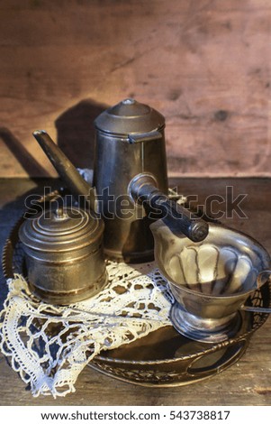 old copper coffee set