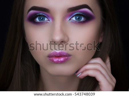 Professional Fashion Makeup. Portrait of a girl. Royalty-Free Stock Photo #543748039