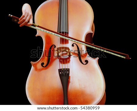 cello and music symbols