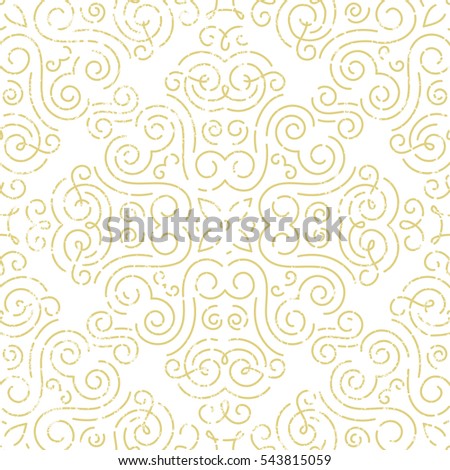 Seamless vintage wallpaper. Abstract background in gold. EPS10 vector illustration.