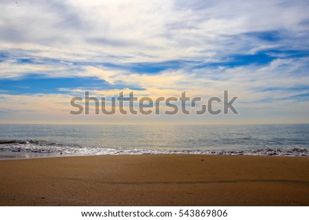 Beautiful landscape of Huelva beach, inside a natural area in Andalusia, Spain