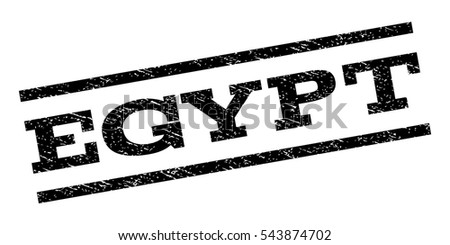 Egypt watermark stamp. Text tag between parallel lines with grunge design style. Rubber seal stamp with scratched texture. Vector black color ink imprint on a white background.