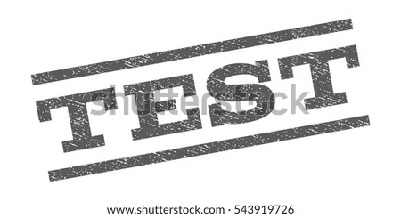 Test watermark stamp. Text caption between parallel lines with grunge design style. Rubber seal stamp with dirty texture. Vector grey color ink imprint on a white background.