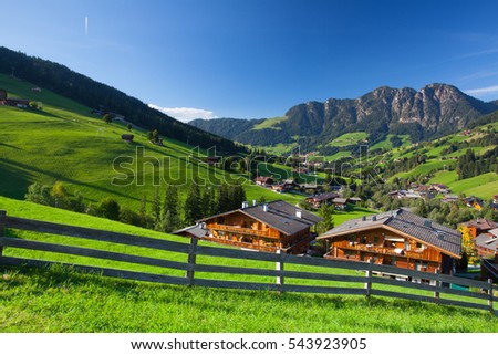 The village of Inneralpbach in Alpbach Valley,Austria,Tirol Royalty-Free Stock Photo #543923905
