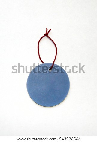 Blue round price tag on a white background