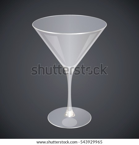Vector cocktail glass and serving platter illustration