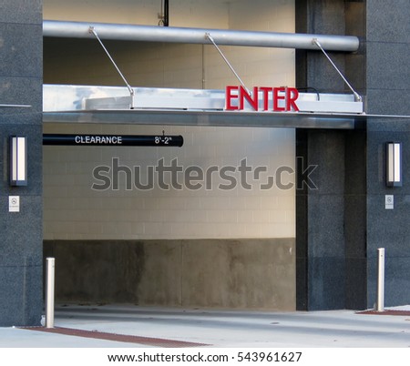 Parking garage entrance