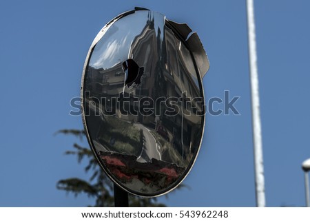 broken safety mirror
