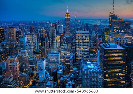 Manhattan Skyline after dark