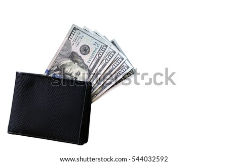 Wallet with money isolated image
