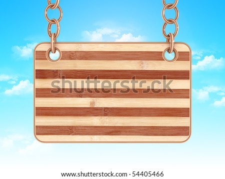 3d wooden sign board with background