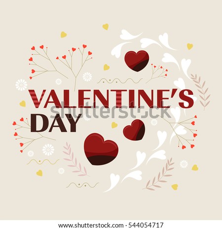 valentine's day sweet card vector illustration flat design
