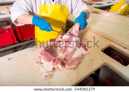 at a meat factory