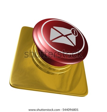 red button, 3d illustration