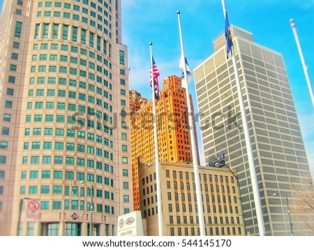 Downtown City Centre Buildings (Pure Michigan, USA)
