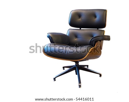 Modern leather arm chair isolated on white Royalty-Free Stock Photo #54416011