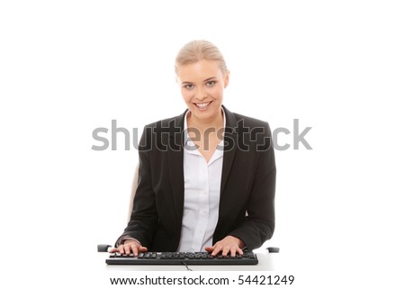 Business woman isolated on white background