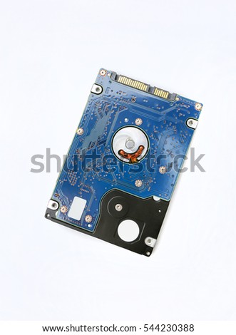 2.5 inch SATA harddisk isolated on a white background.