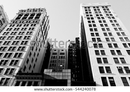 New York City, Manhattan buildings background view