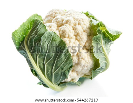 Cauliflower isolated on white background Royalty-Free Stock Photo #544267219