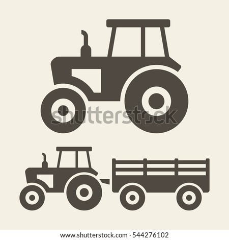 Tractor icon set Royalty-Free Stock Photo #544276102