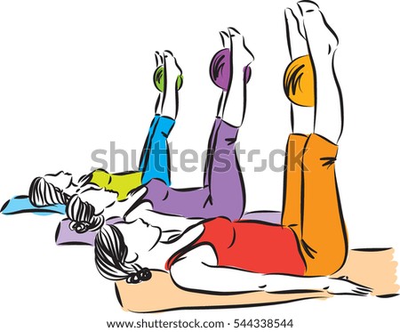women fitness gym illustration