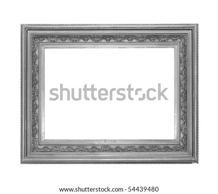 Picture silver frame on the white isolated background
