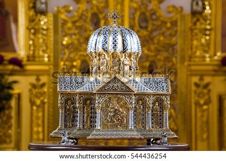 Reliquary in church Royalty-Free Stock Photo #544436254
