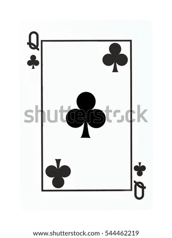 Playing cards old (Q) isolated on a white background.