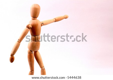 wooden model pointing