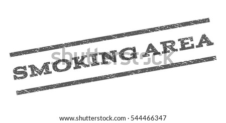 Smoking Area watermark stamp. Text caption between parallel lines with grunge design style. Rubber seal stamp with dirty texture. Vector grey color ink imprint on a white background.