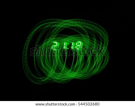time and green circles Royalty-Free Stock Photo #544502680