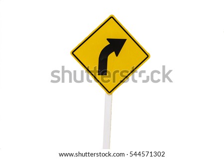 Traffic Signs yellow board on white background isolated