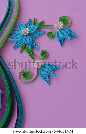 Quilling, blue flowers - handmade 